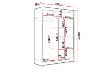 Garderobe + LED - Svart - Oppbevaring - Garderober & garderobesystem