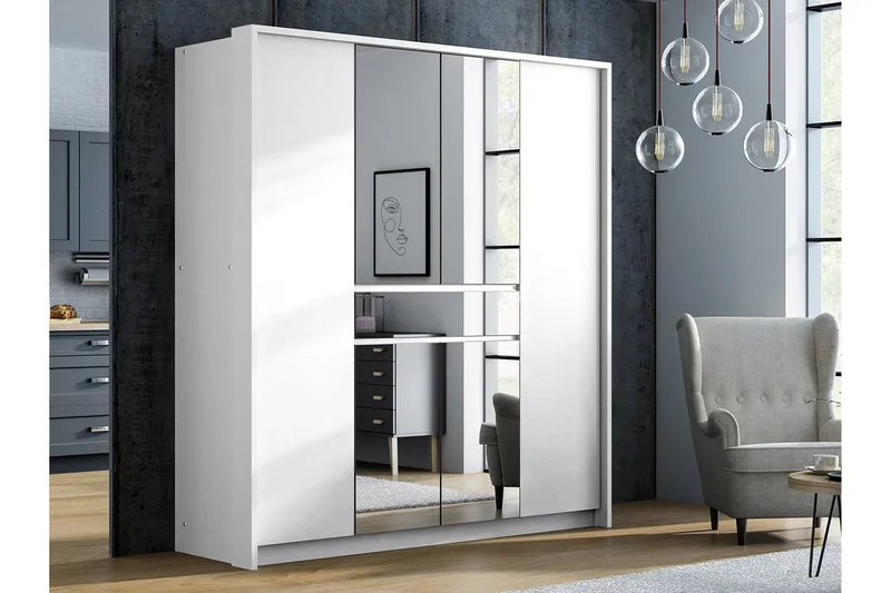 Garderobe 200 cm - Hvit - Oppbevaring - Garderober & garderobesystem