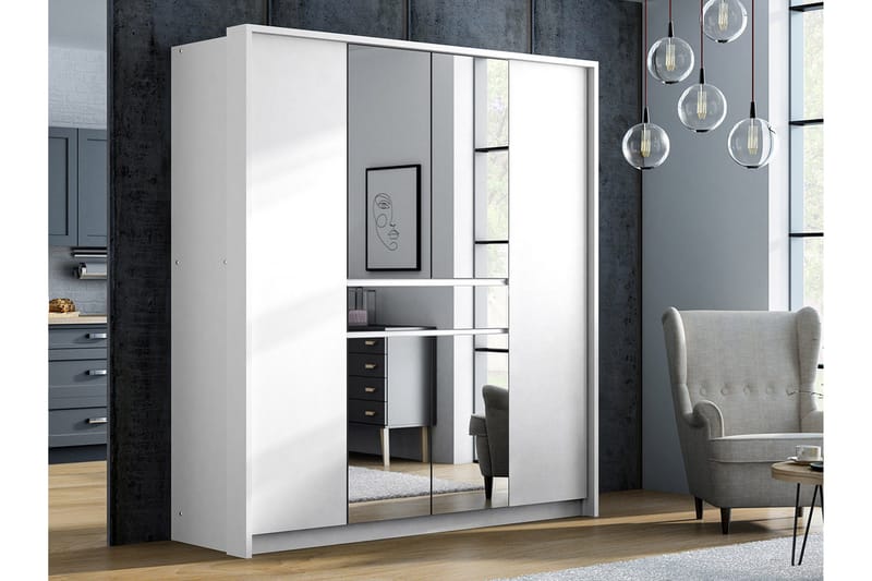 Garderobe 200 cm - Hvit - Oppbevaring - Garderober & garderobesystem