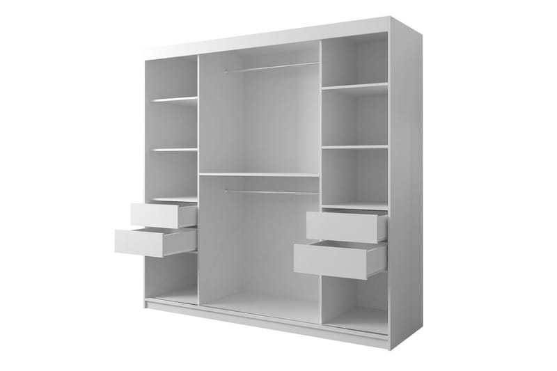 Garderobe 200 - Hvit|Svart - Oppbevaring - Garderober & garderobesystem