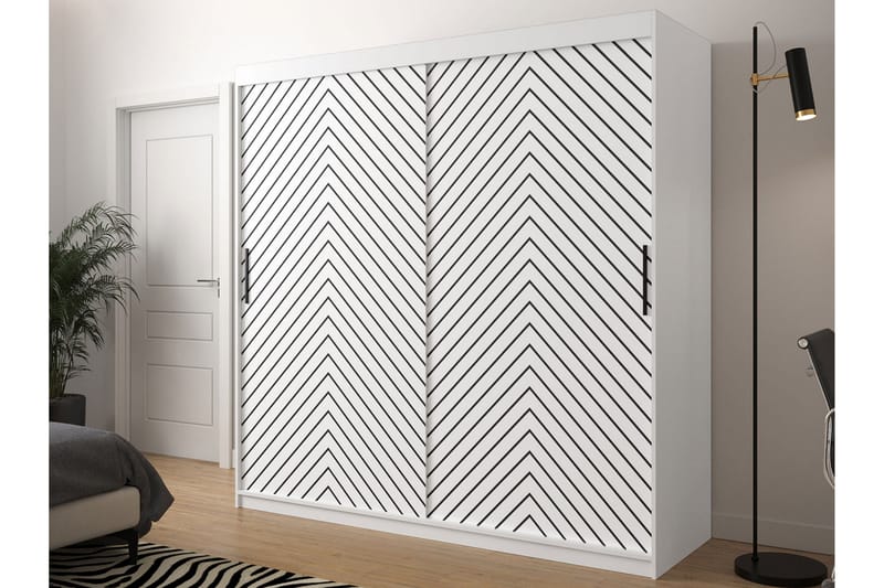 Garderobe 200 - Hvit|Svart - Oppbevaring - Garderober & garderobesystem
