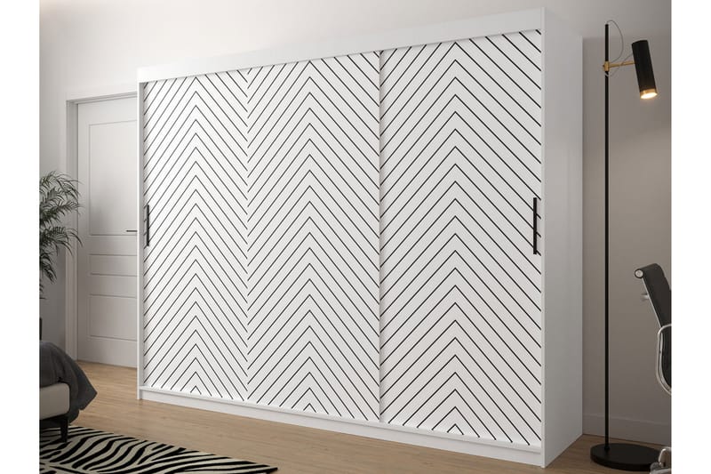 Garderobe 250 - Hvit|Svart - Oppbevaring - Garderober & garderobesystem