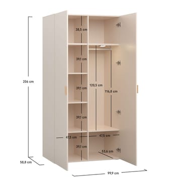 Garderobe 4 You Fresh 2 Dører - Sandbeige - Oppbevaring - Garderober & garderobesystem