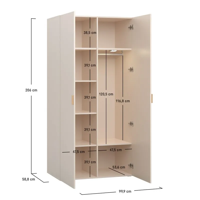 Garderobe 4 You Fresh 2 Dører - Sandbeige - Oppbevaring - Garderober & garderobesystem