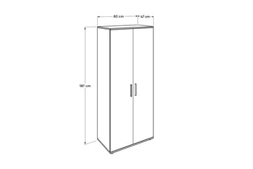 Garderobe 80x187 cm - Natur - Oppbevaring - Garderober & garderobesystem