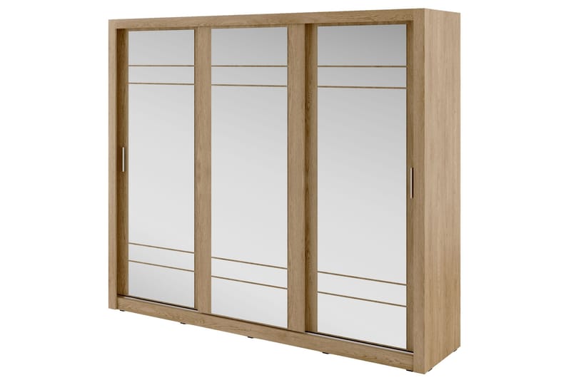 Garderobe Amihan 250 cm 3 Skyvedører - Eik - Garderober & garderobesystem