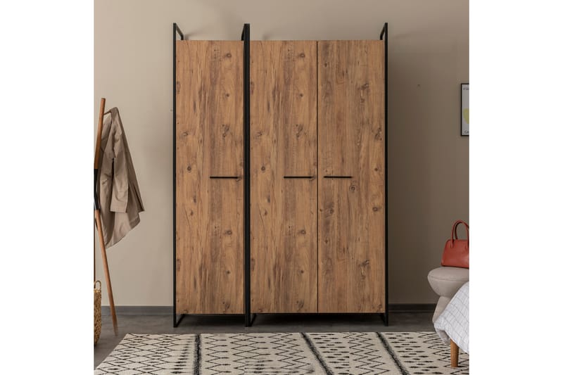 Garderobe Anera 52x104 cm 3 Dører - Natur - Garderober & garderobesystem - Garderobeskap