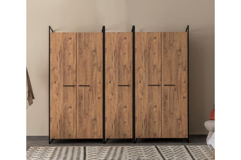 Garderobe Anera 52x104 cm 5 Dører - Natur - Garderober & garderobesystem - Garderobeskap