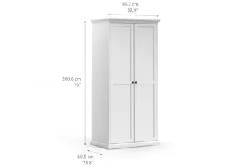 Garderobe Anjou 96 cm 2 Dører - Hvit - Oppbevaring - Garderober & garderobesystem