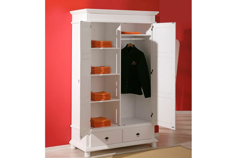 Garderobe Attina 116 cm - Hvit - Oppbevaring - Garderober & garderobesystem