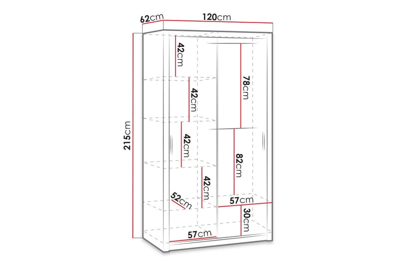 Garderobe Barriga 120 cm - Natur - Oppbevaring - Garderober & garderobesystem