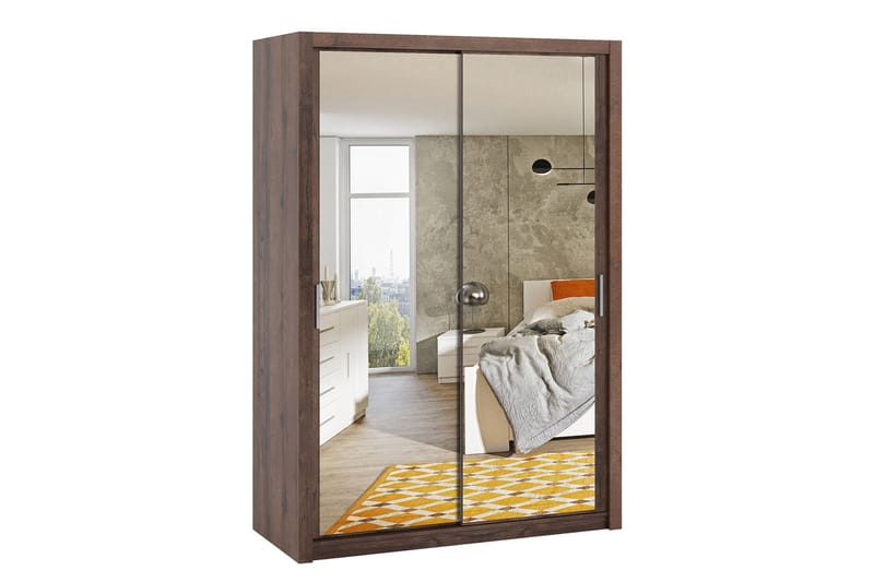 Garderobe Barriga 150 cm med Speil - Natur - Garderober & garderobesystem