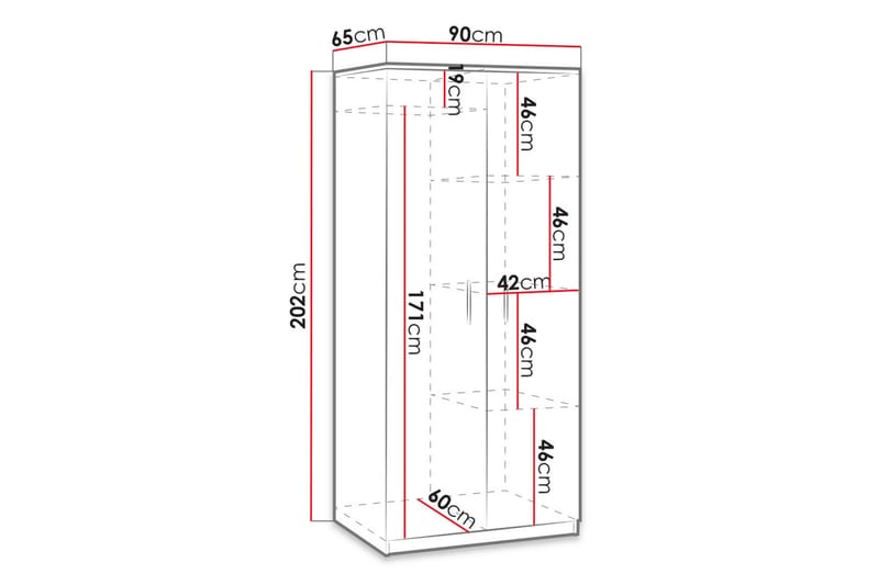 Garderobe Barriga - Hvit - Garderober & garderobesystem - Garderobeskap