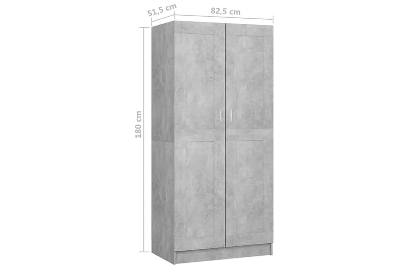 Garderobe betonggrå 82,5x51,5x180 cm sponplate - Grå - Garderober & garderobesystem - Garderobeskap