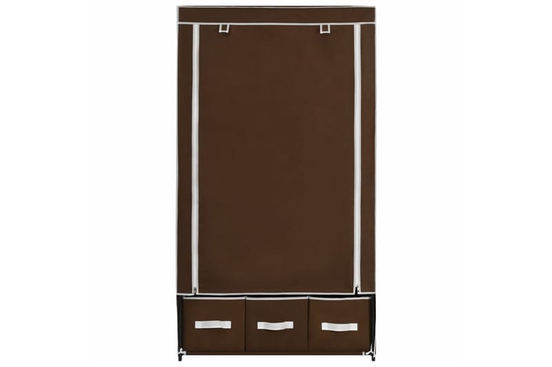 Garderobe brun 87x49x159 cm stoff - Brun - Garderober & garderobesystem - Garderobeskap