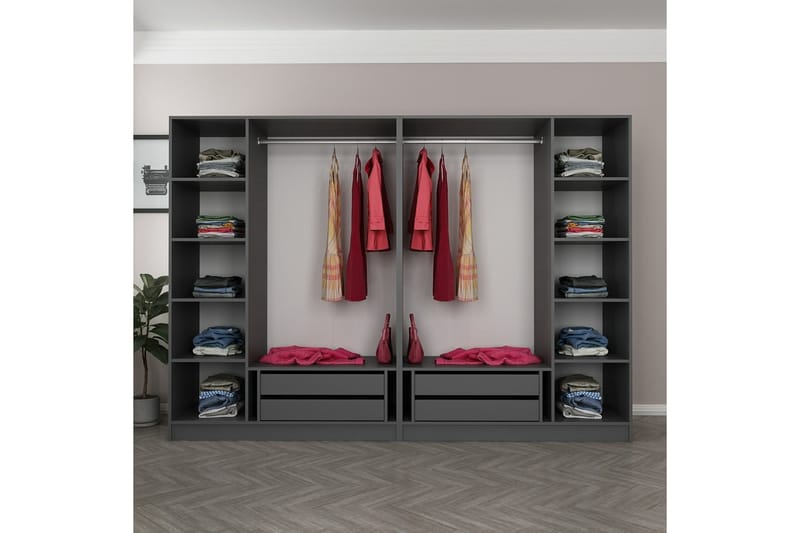 Garderobe Cambrian 225 cm - Antrasitt - Garderober & garderobesystem - Garderobeskap