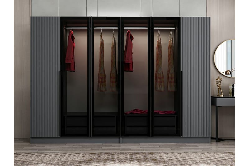 Garderobe Cambrian 225 cm - Antrasitt - Garderober & garderobesystem - Garderobeskap