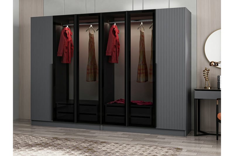 Garderobe Cambrian 225 cm - Antrasitt - Garderober & garderobesystem - Garderobeskap