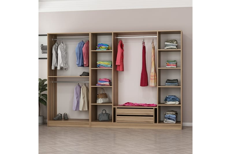 Garderobe Cambrian 270 cm - Brun - Garderober & garderobesystem - Garderobeskap