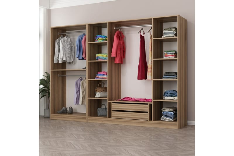 Garderobe Cambrian 270 cm - Brun - Garderober & garderobesystem - Garderobeskap