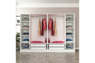 Garderobe Cambrian 270 cm - hvit/valnøtt - Oppbevaring - Garderober & garderobesystem