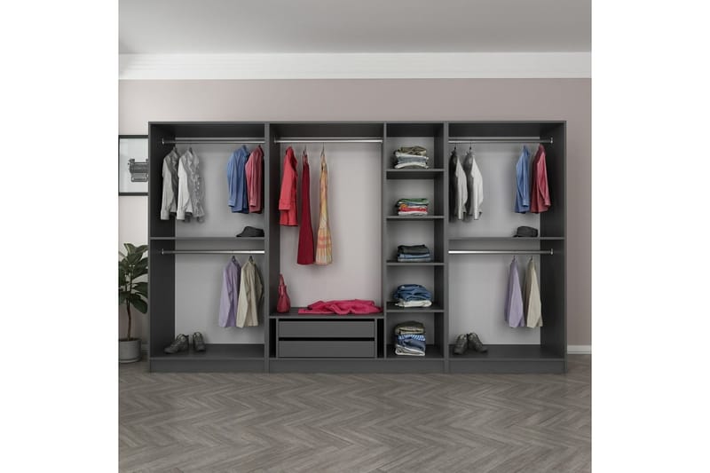 Garderobe Cambrian 315 cm - Antrasitt - Garderober & garderobesystem - Garderobeskap