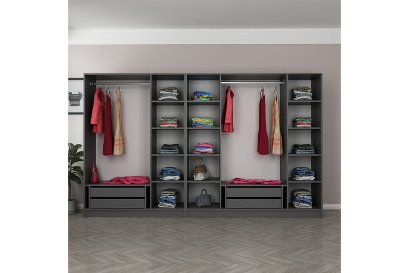 Garderobe Cambrian 315 cm - Antrasitt - Garderober & garderobesystem - Garderobeskap