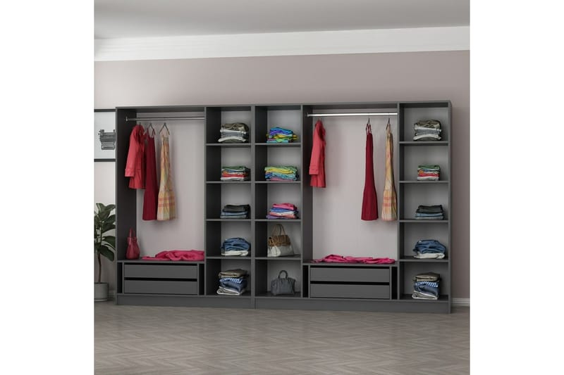 Garderobe Cambrian 315 cm - Antrasitt - Garderober & garderobesystem - Garderobeskap