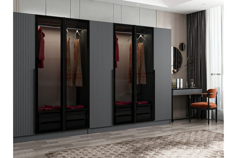 Garderobe Cambrian 315 cm - Antrasitt - Garderober & garderobesystem - Garderobeskap