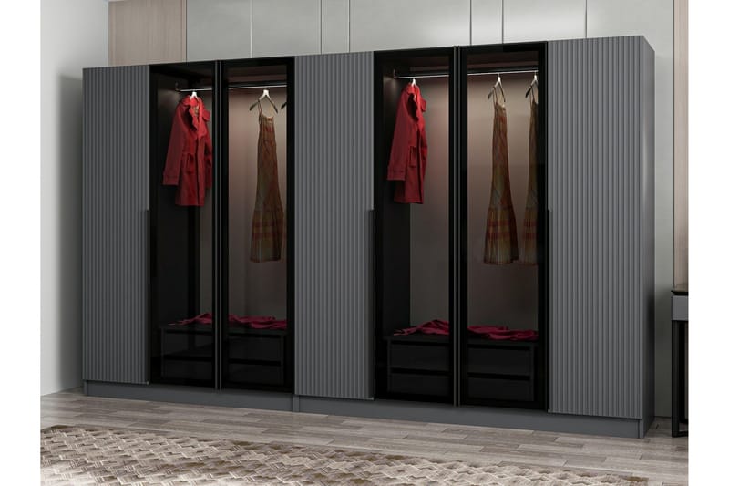 Garderobe Cambrian 315 cm - Antrasitt - Garderober & garderobesystem - Garderobeskap