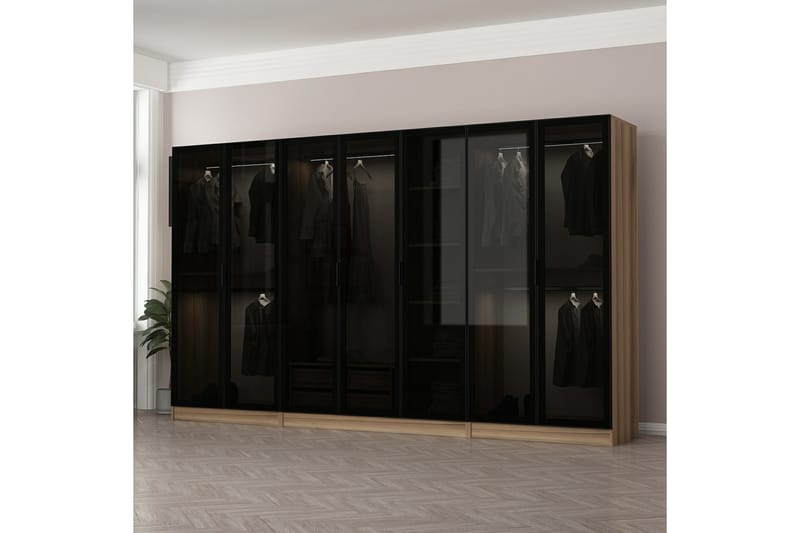 Garderobe Cambrian 315 cm - Eik - Garderober & garderobesystem - Garderobeskap