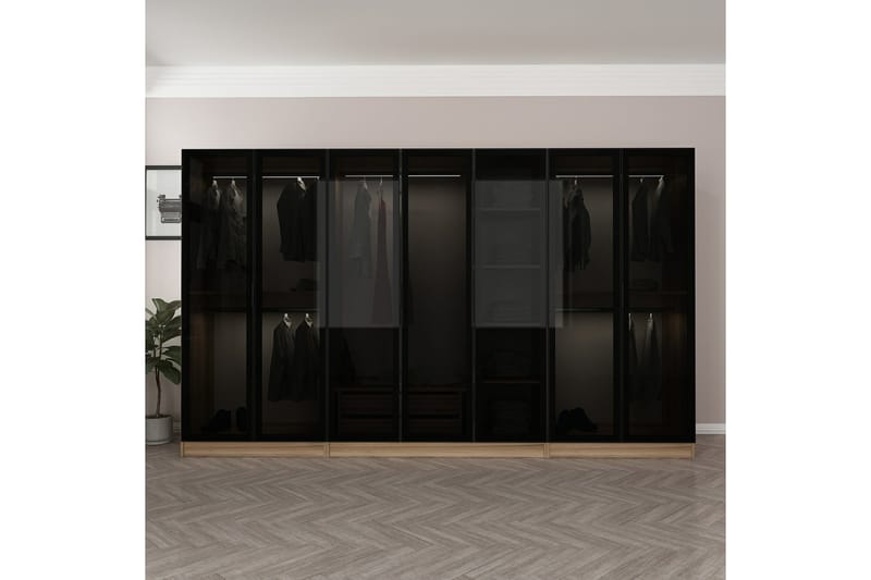 Garderobe Cambrian 315 cm - Eik - Garderober & garderobesystem - Garderobeskap