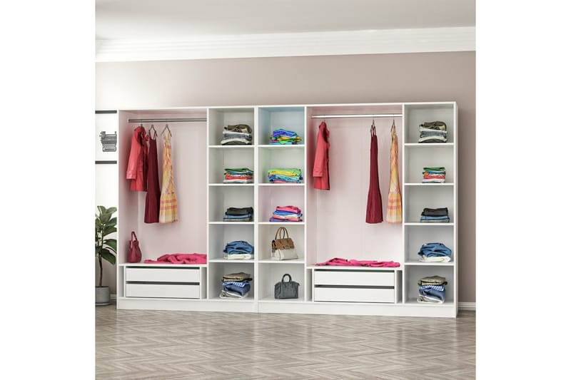 Garderobe Cambrian 315 cm - Hvit - Garderober & garderobesystem - Garderobeskap