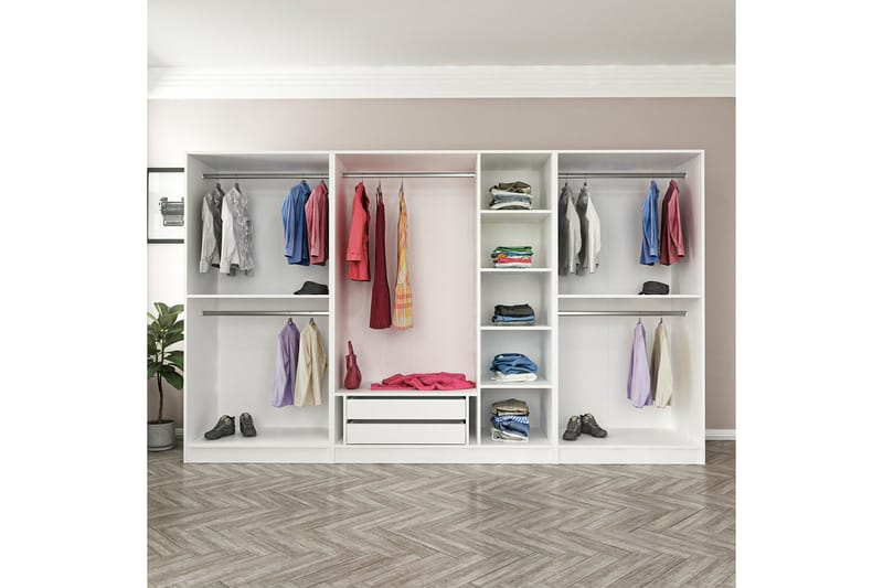 Garderobe Cambrian 315 cm - Hvit - Garderober & garderobesystem - Garderobeskap