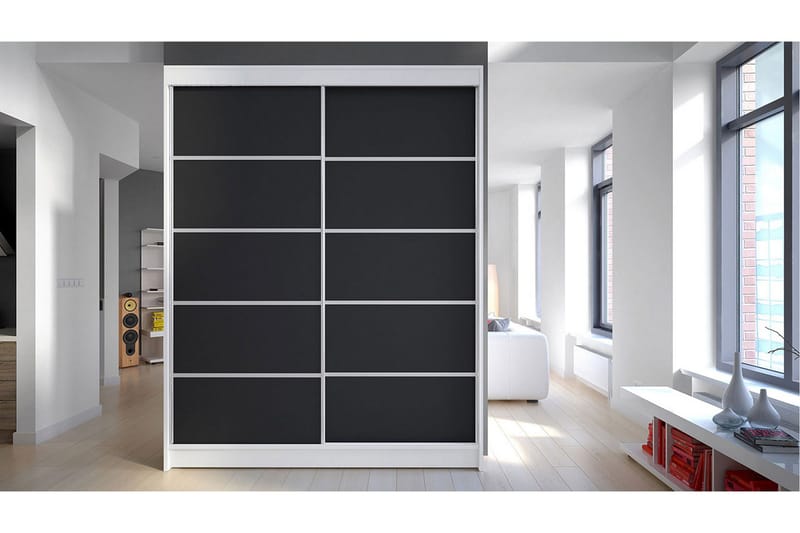 Garderobe Camino LED-belysning - Hvit/Svart - Oppbevaring - Garderober & garderobesystem