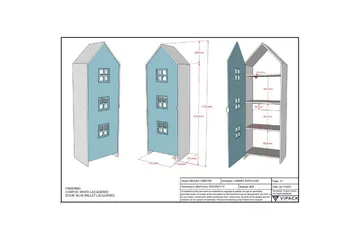 Garderobe Casami Brugge Blå - Blå - Oppbevaring - Garderober & garderobesystem