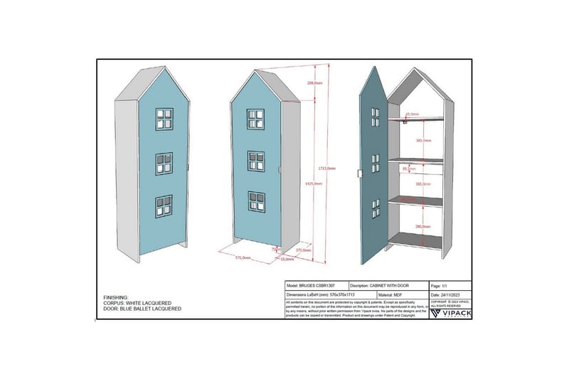Garderobe Casami Brugge Blå - Blå - Oppbevaring - Garderober & garderobesystem