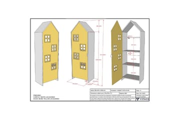 Garderobe Casami Brugge Gul - Gul - Oppbevaring - Garderober & garderobesystem