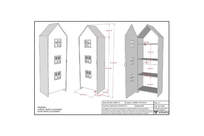 Garderobe Casami Brugge Hvit - Hvit - Oppbevaring - Garderober & garderobesystem