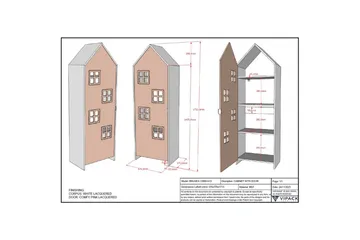 Garderobe Casami Brugge Rosa - Rosa - Oppbevaring - Garderober & garderobesystem