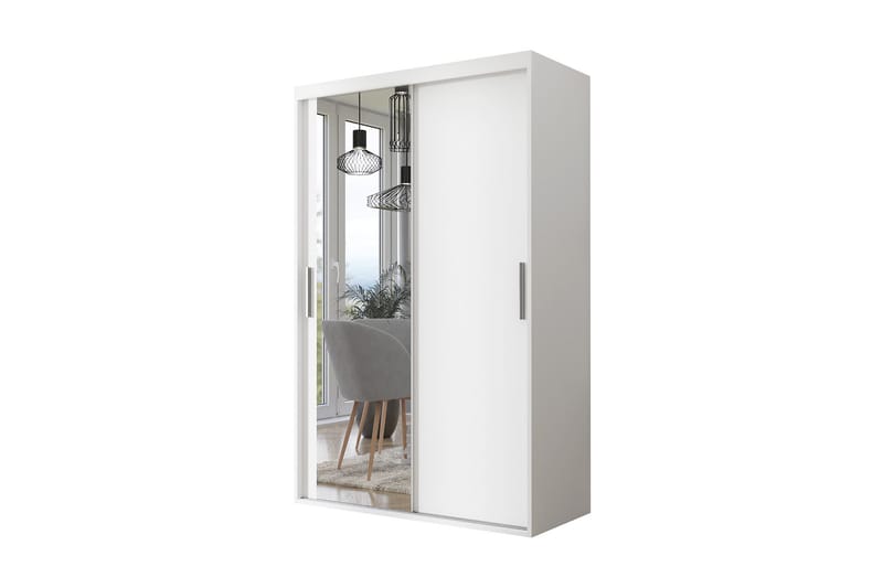 Garderobe Collado med Speil 120 cm - Hvit - Garderober & garderobesystem