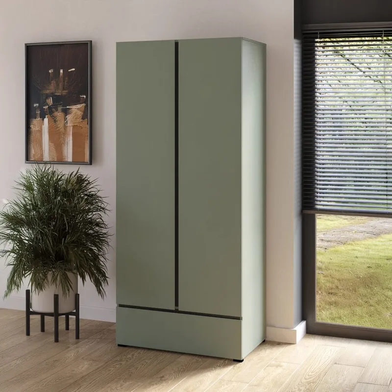 Garderobe Cross S 2 Dører 1 Skuff - Grønn - Oppbevaring - Garderober & garderobesystem