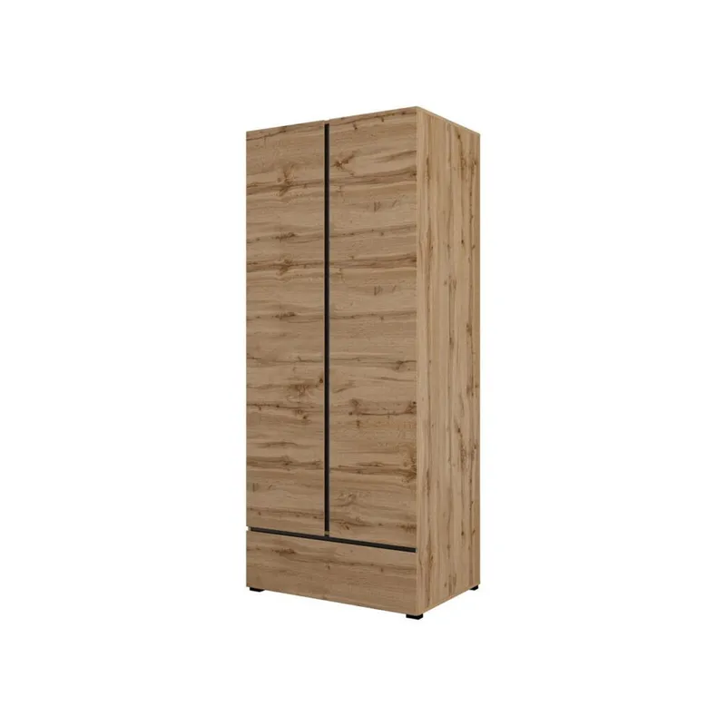 Garderobe Cross S 2 Dører 1 Skuff, Wotan eik