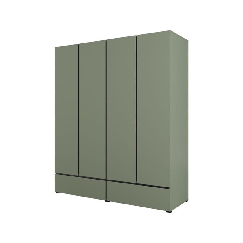 Garderobe Cross S 4 Dører med 2 Skuffer, Grønn