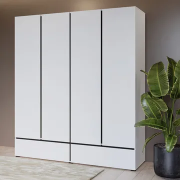 Garderobe Cross S 4 Dører med 2 Skuffer - Hvit - Oppbevaring - Garderober & garderobesystem