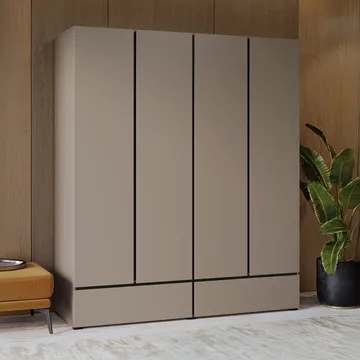 Garderobe Cross S 4 Dører med 2 Skuffer - Kongo - Oppbevaring - Garderober & garderobesystem