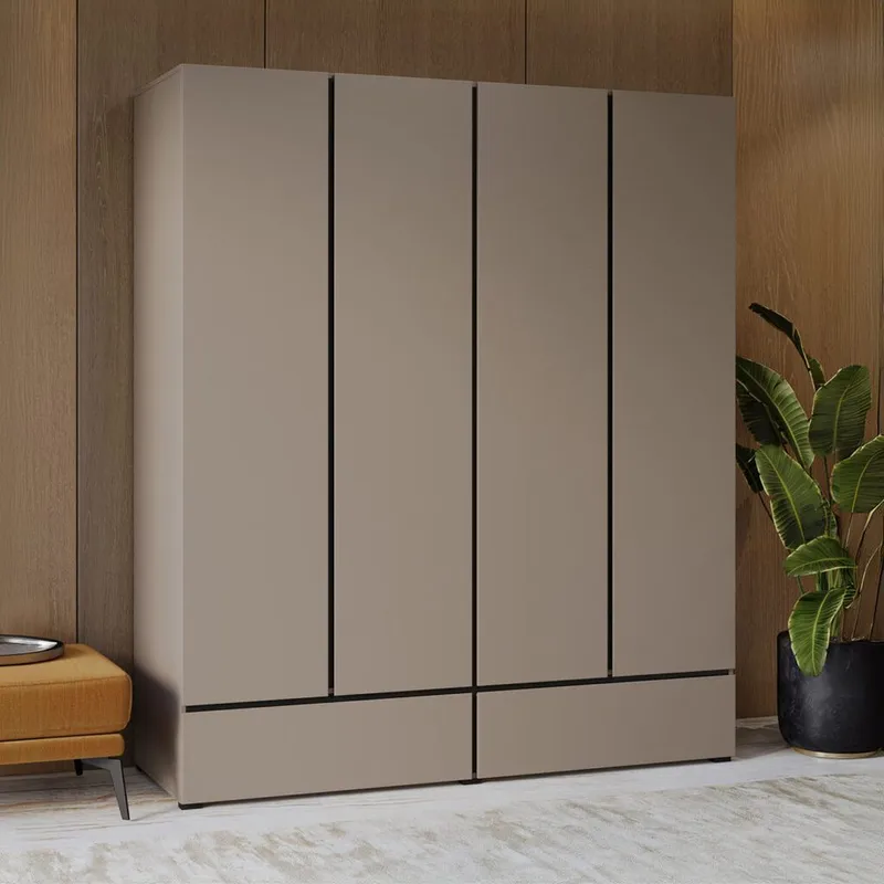 Garderobe Cross S 4 Dører med 2 Skuffer - Kongo - Oppbevaring - Garderober & garderobesystem