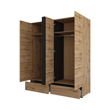 Garderobe Cross S 4 Dører med 2 Skuffer - Wotan eik - Oppbevaring - Garderober & garderobesystem