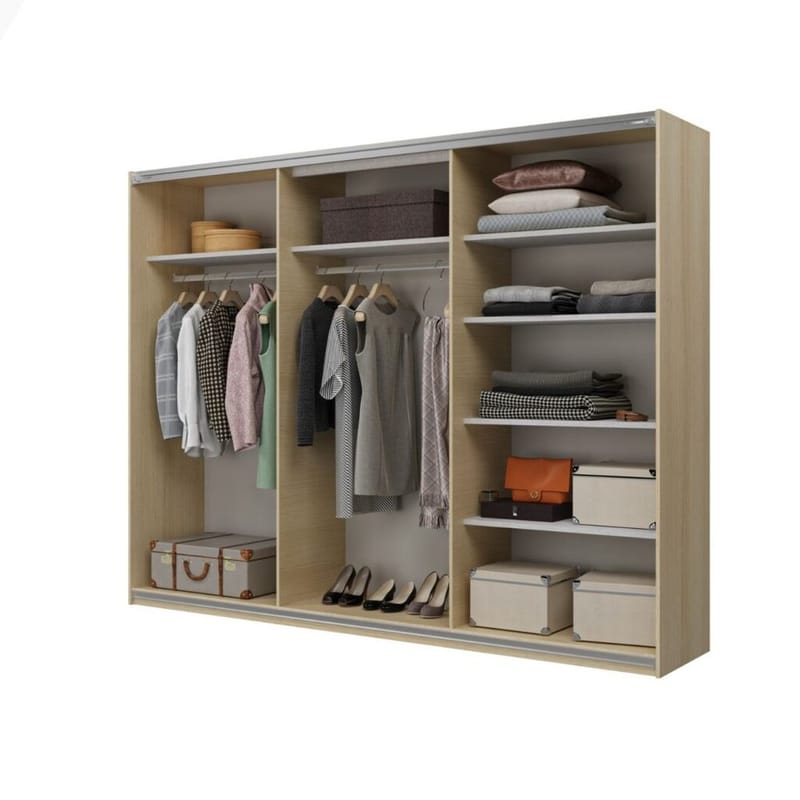 Garderobe Cube 3 skyvedør - Lindberg Eik - Oppbevaring - Garderober & garderobesystem