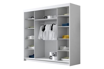 Garderobe Dianna 200x215 cm - Svart/Hvit - Oppbevaring - Garderober & garderobesystem